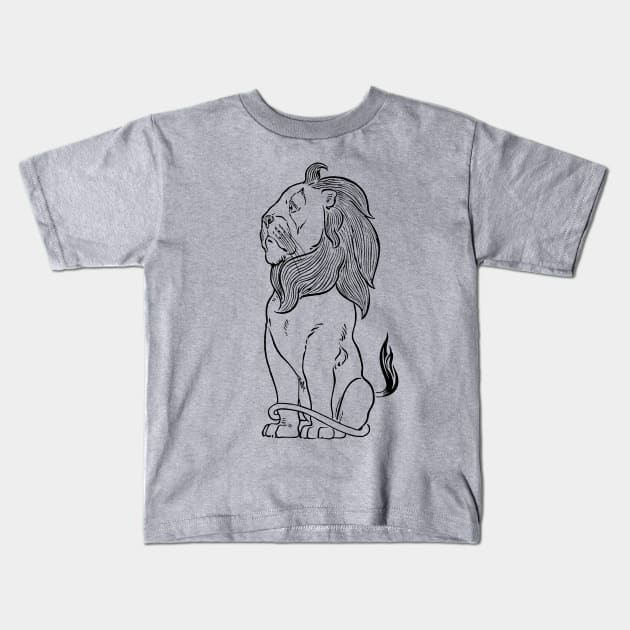 Vintage Lion from the Wizard of Oz Kids T-Shirt by MasterpieceCafe